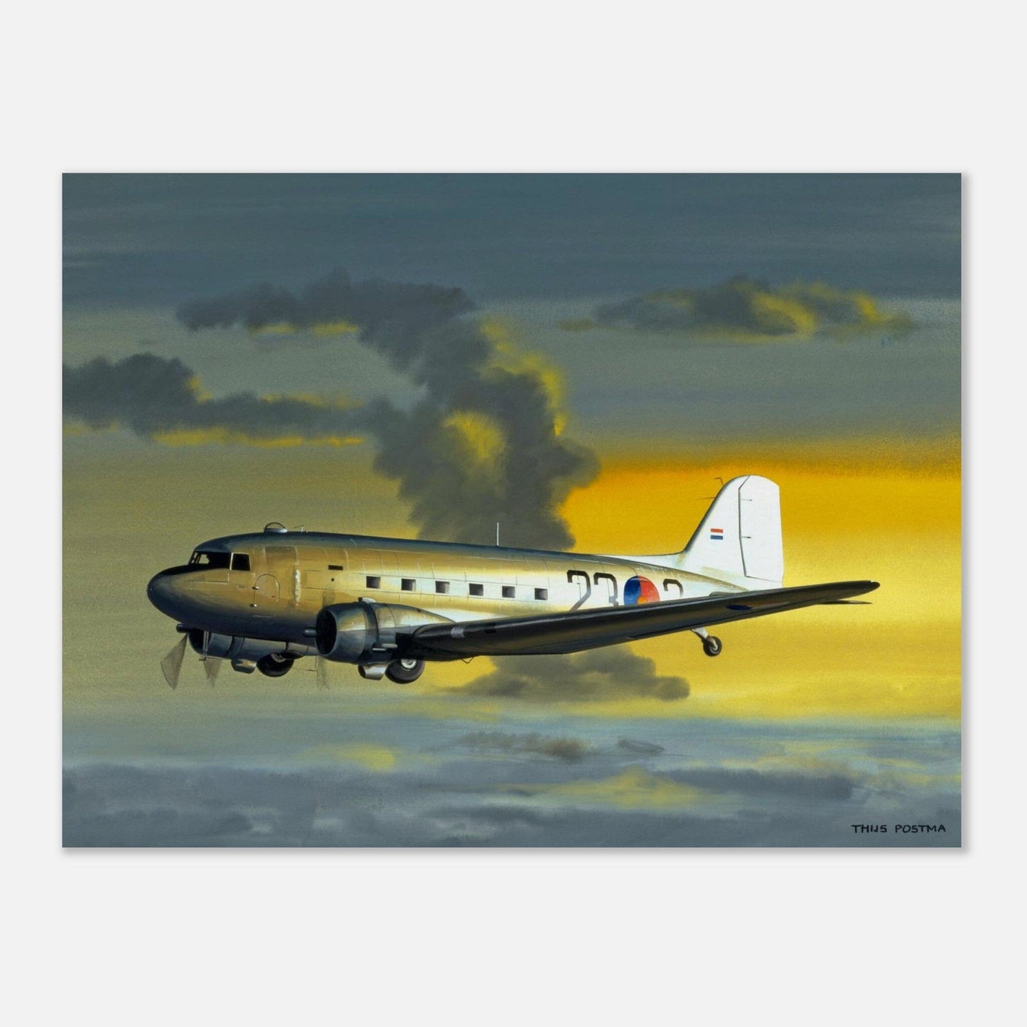 Thijs Postma - Poster - Douglas C-47 MLD East Indies Poster Only TP Aviation Art 45x60 cm / 18x24″ 