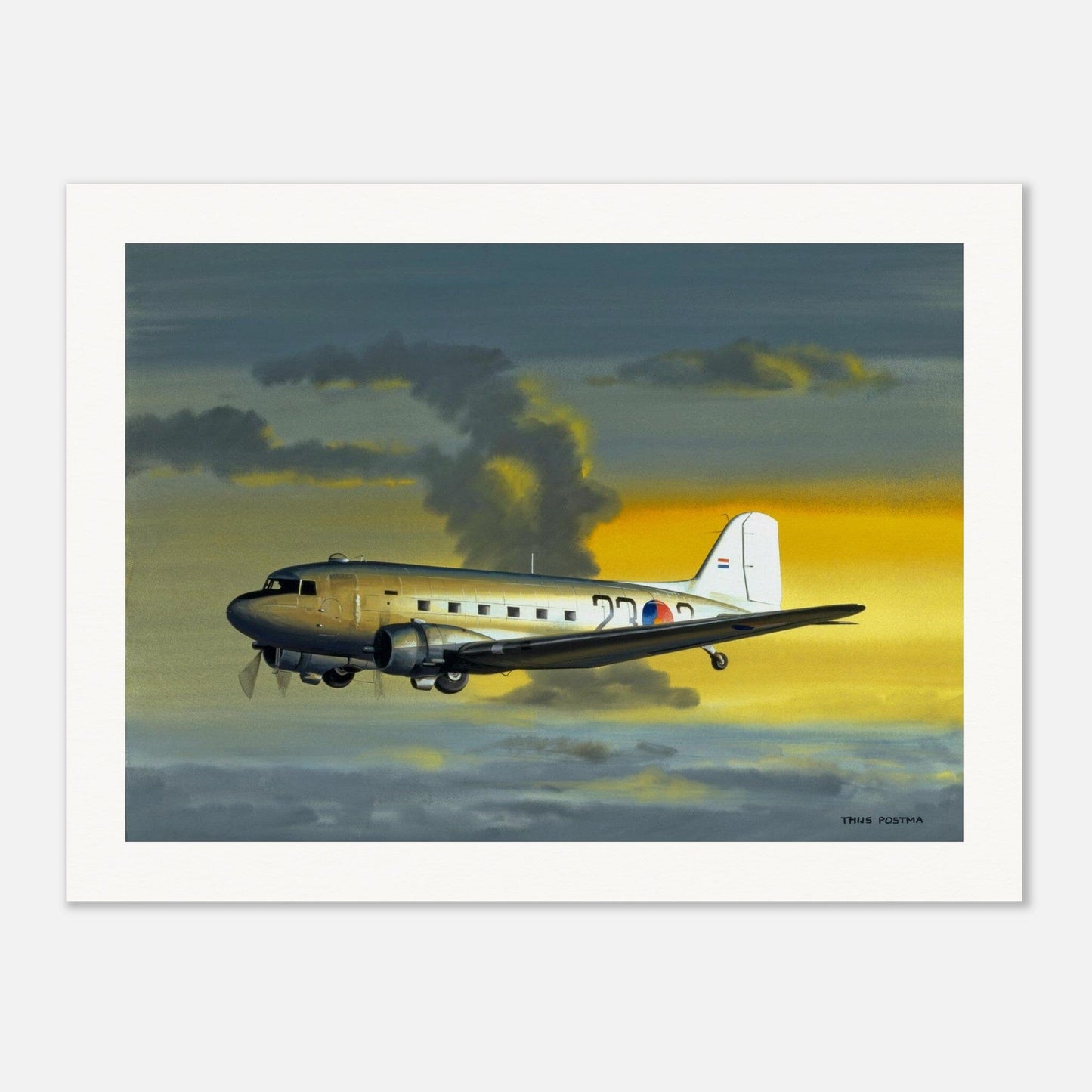 Thijs Postma - Poster - Douglas C-47 MLD East Indies Poster Only TP Aviation Art 60x80 cm / 24x32″ 