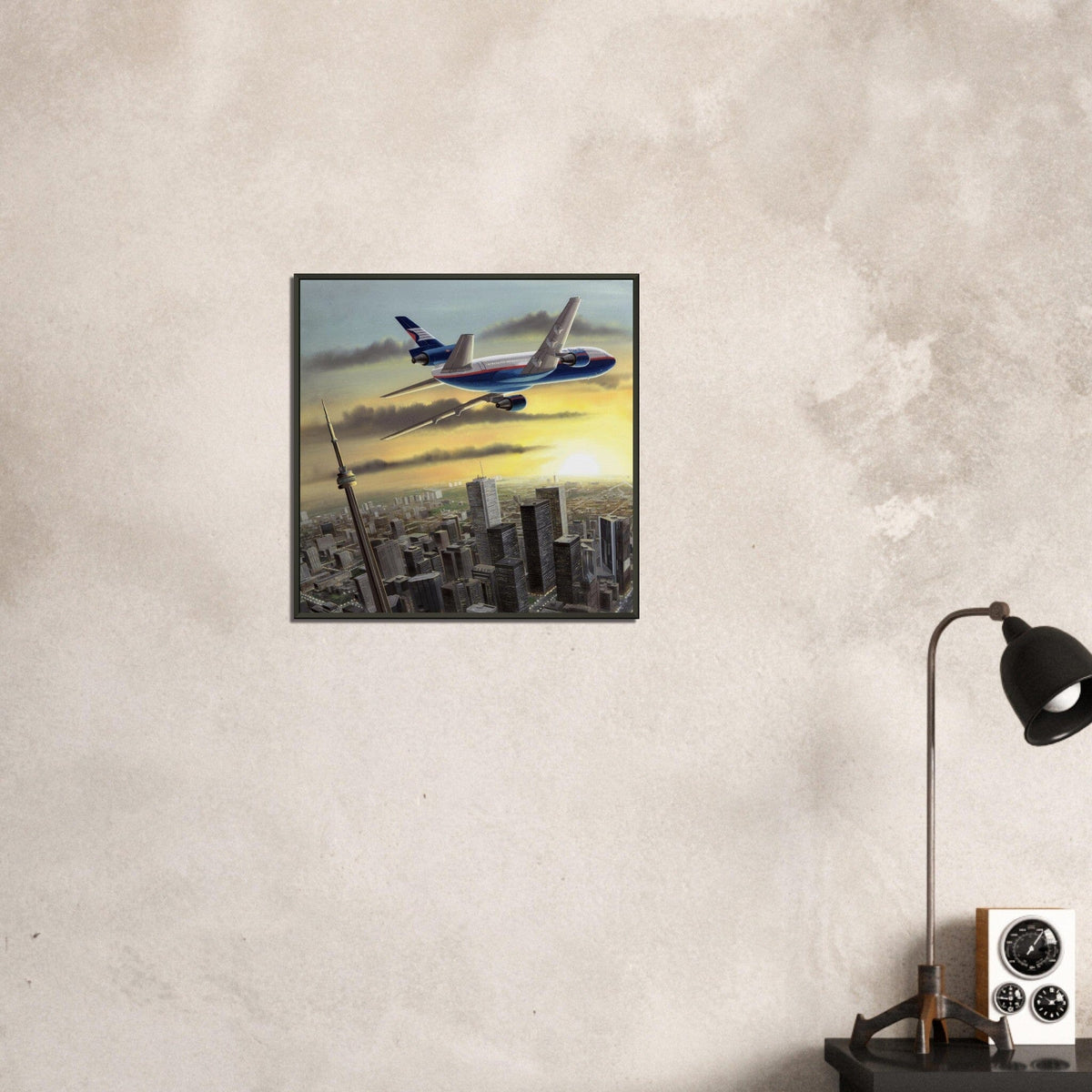 Thijs Postma - Poster - Douglas DC-10 CPA Over Toronto - Metal Frame Poster - Metal Frame TP Aviation Art 