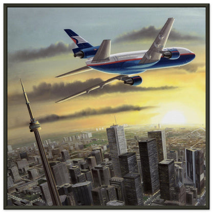 Thijs Postma - Poster - Douglas DC-10 CPA Over Toronto - Metal Frame Poster - Metal Frame TP Aviation Art 50x50 cm / 20x20″ 