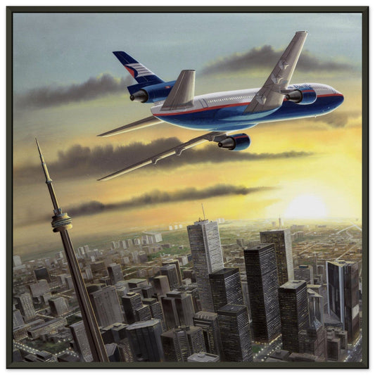 Thijs Postma - Poster - Douglas DC-10 CPA Over Toronto - Metal Frame Poster - Metal Frame TP Aviation Art 50x50 cm / 20x20″ 