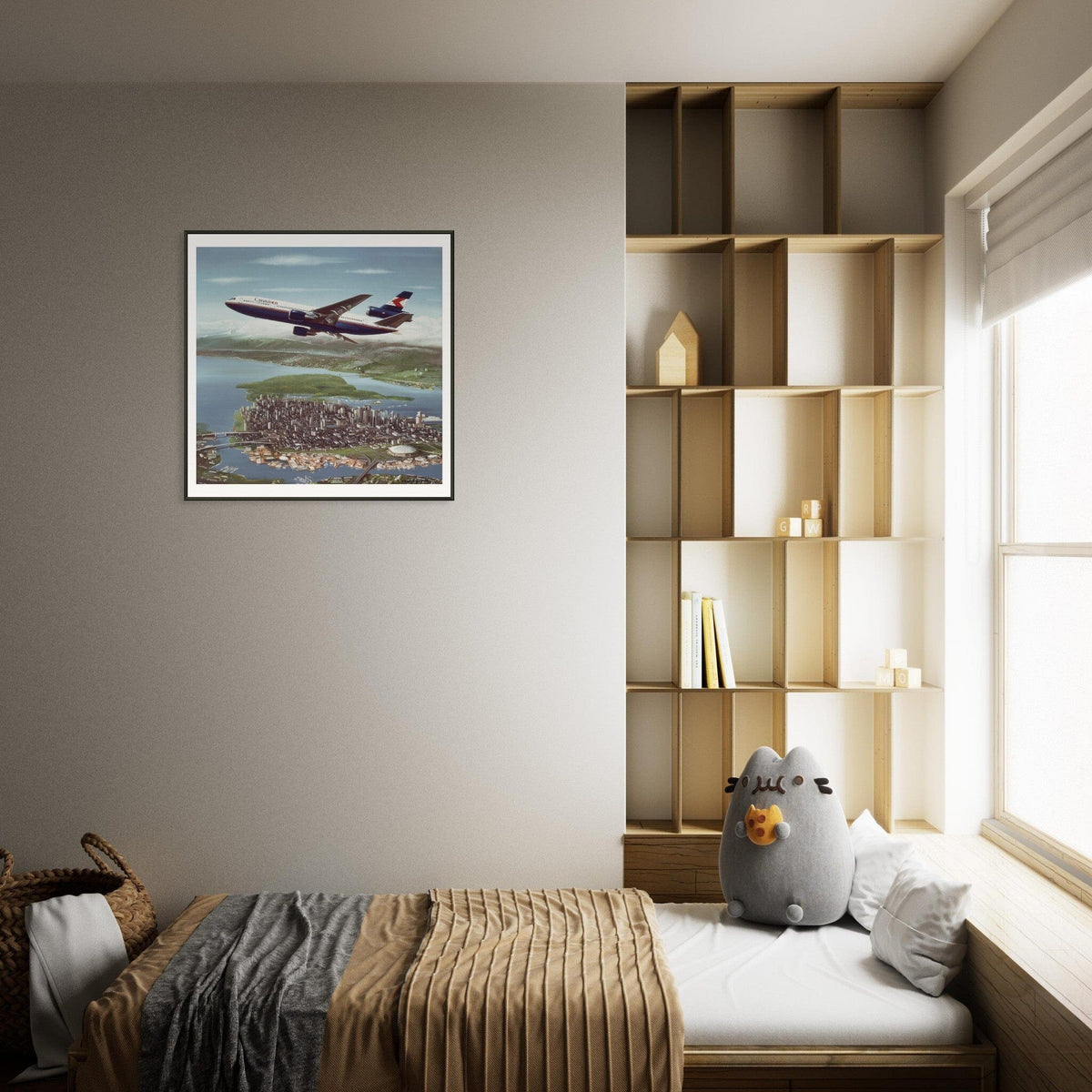 Thijs Postma - Poster - Douglas DC-10 CPA Over Vancouver - Metal Frame Poster - Metal Frame TP Aviation Art 
