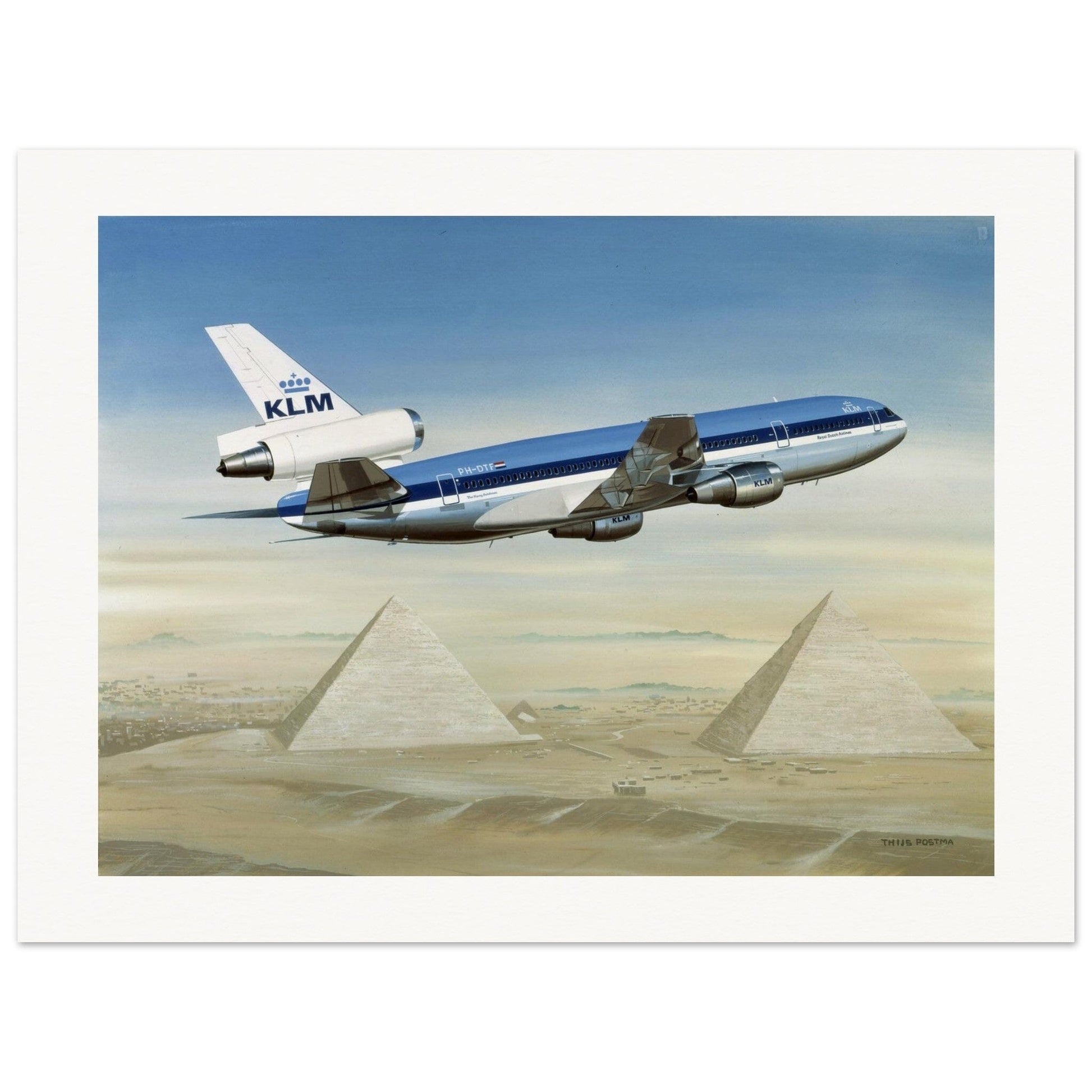 Thijs Postma - Poster - Douglas DC-10 KLM Pyramides Poster Only TP Aviation Art 60x80 cm / 24x32″ 