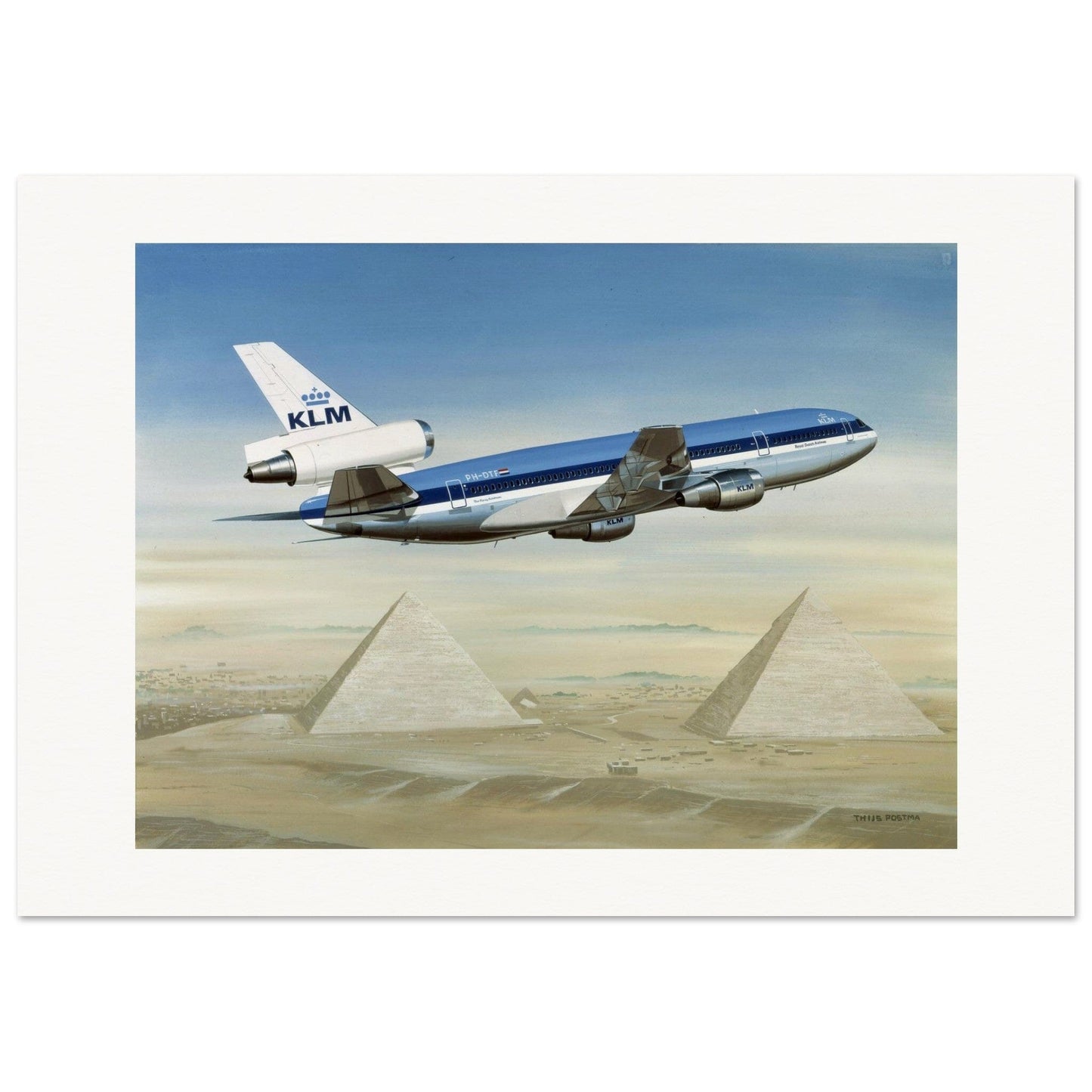 Thijs Postma - Poster - Douglas DC-10 KLM Pyramides Poster Only TP Aviation Art 70x100 cm / 28x40″ 