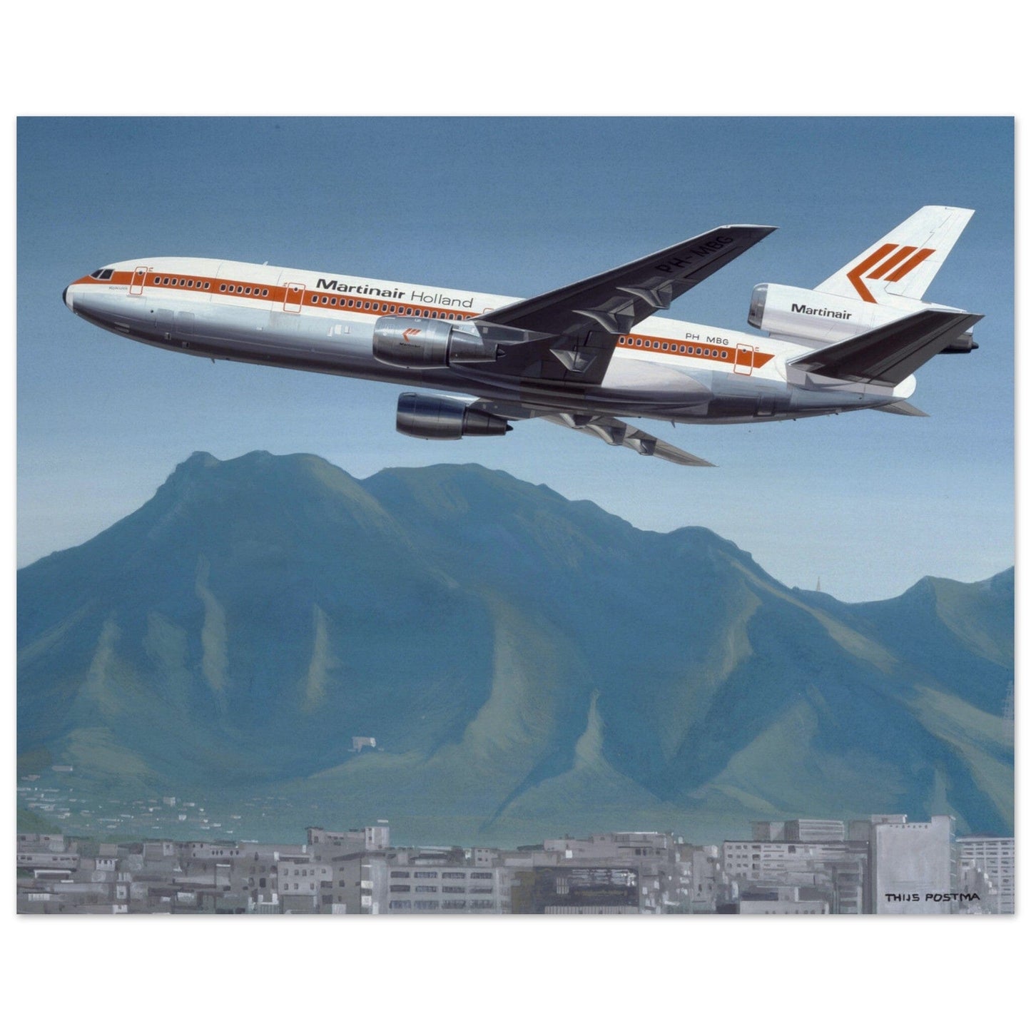 Thijs Postma - Poster - Douglas DC-10 Martinair Poster Only TP Aviation Art 40x50 cm / 16x20″ 