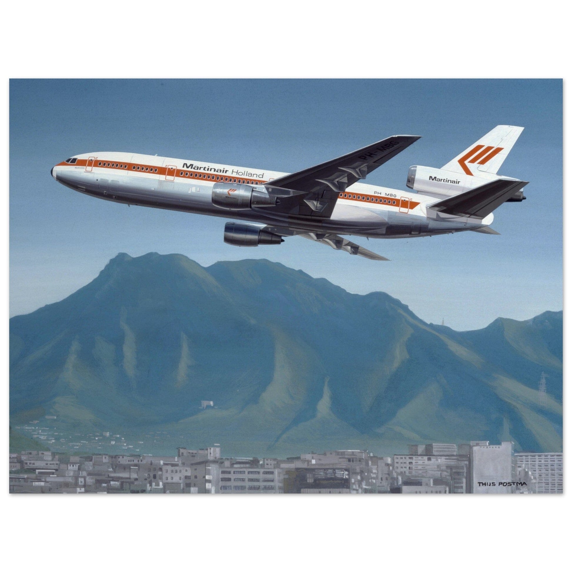 Thijs Postma - Poster - Douglas DC-10 Martinair Poster Only TP Aviation Art 45x60 cm / 18x24″ 