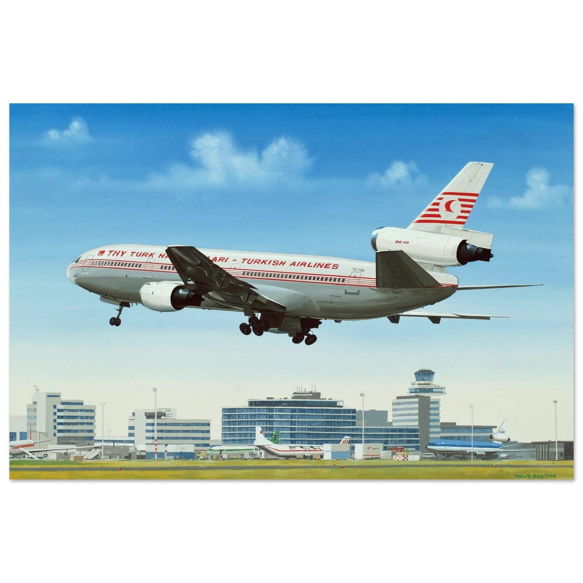 Thijs Postma - Poster - Douglas DC-10 Turkish Airlines Poster Only TP Aviation Art 40x60 cm / 16x24″ 