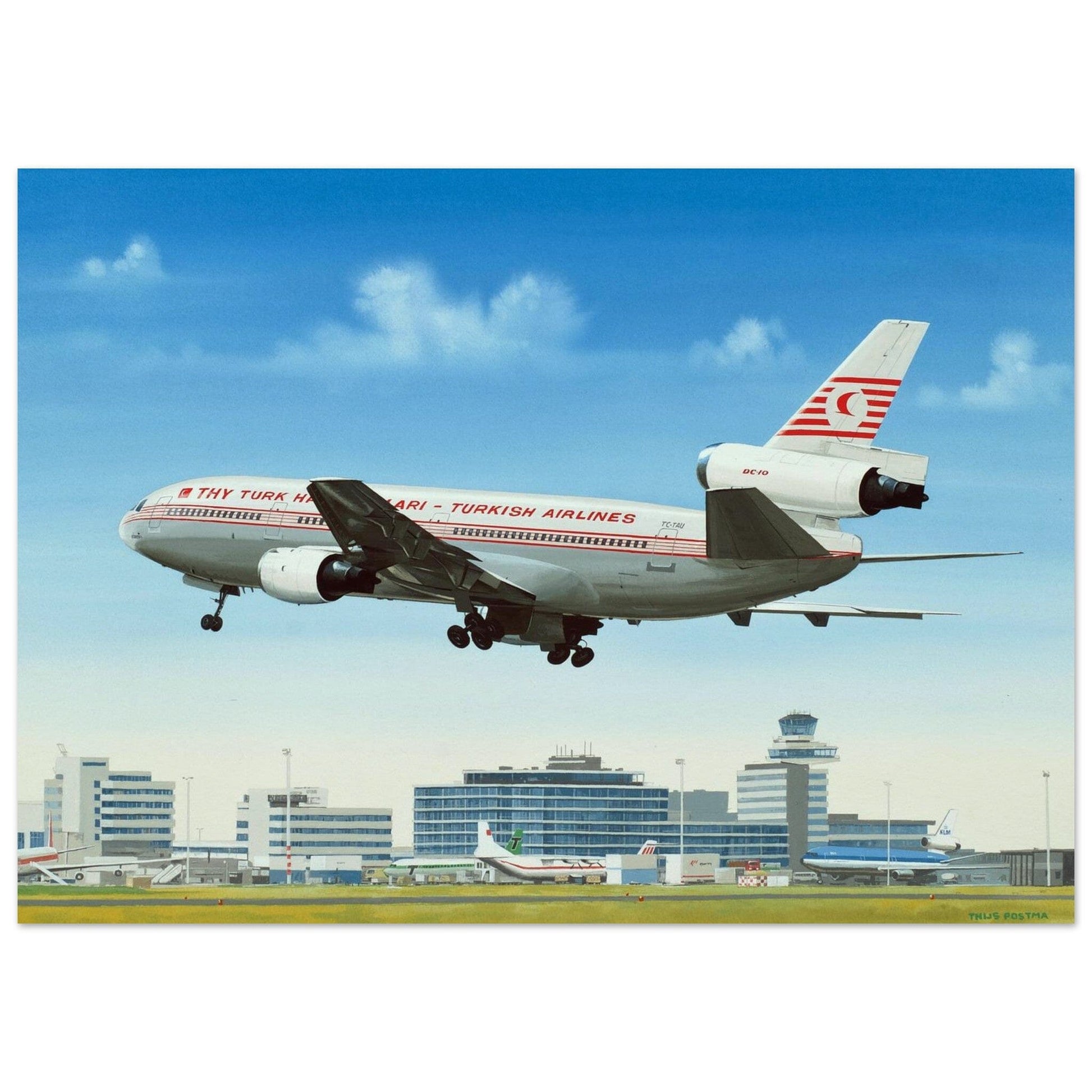 Thijs Postma - Poster - Douglas DC-10 Turkish Airlines Poster Only TP Aviation Art 50x70 cm / 20x28″ 