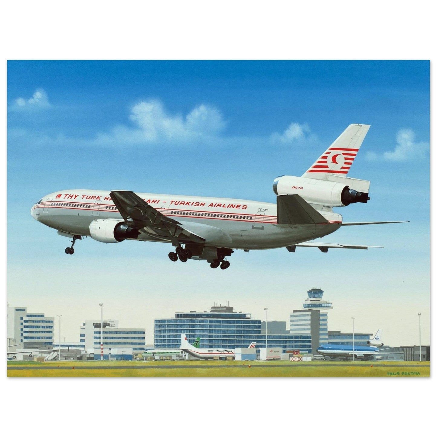 Thijs Postma - Poster - Douglas DC-10 Turkish Airlines Poster Only TP Aviation Art 60x80 cm / 24x32″ 