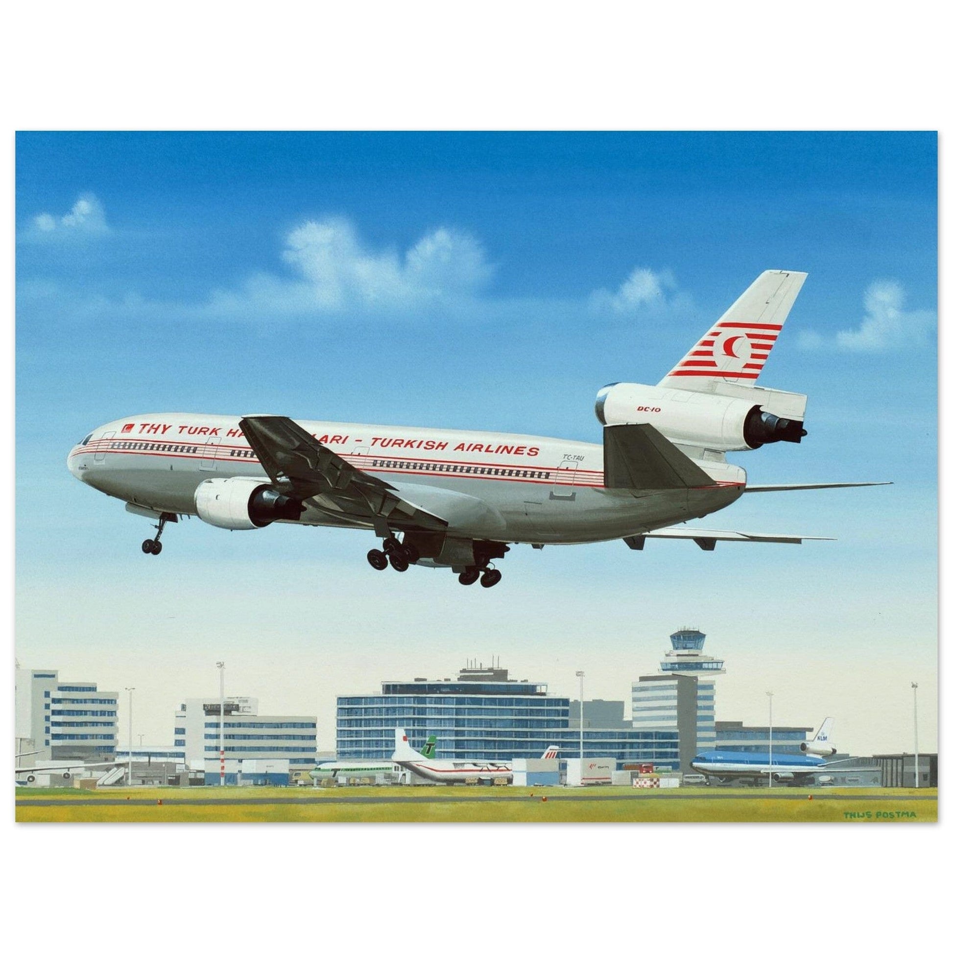 Thijs Postma - Poster - Douglas DC-10 Turkish Airlines Poster Only TP Aviation Art 60x80 cm / 24x32″ 