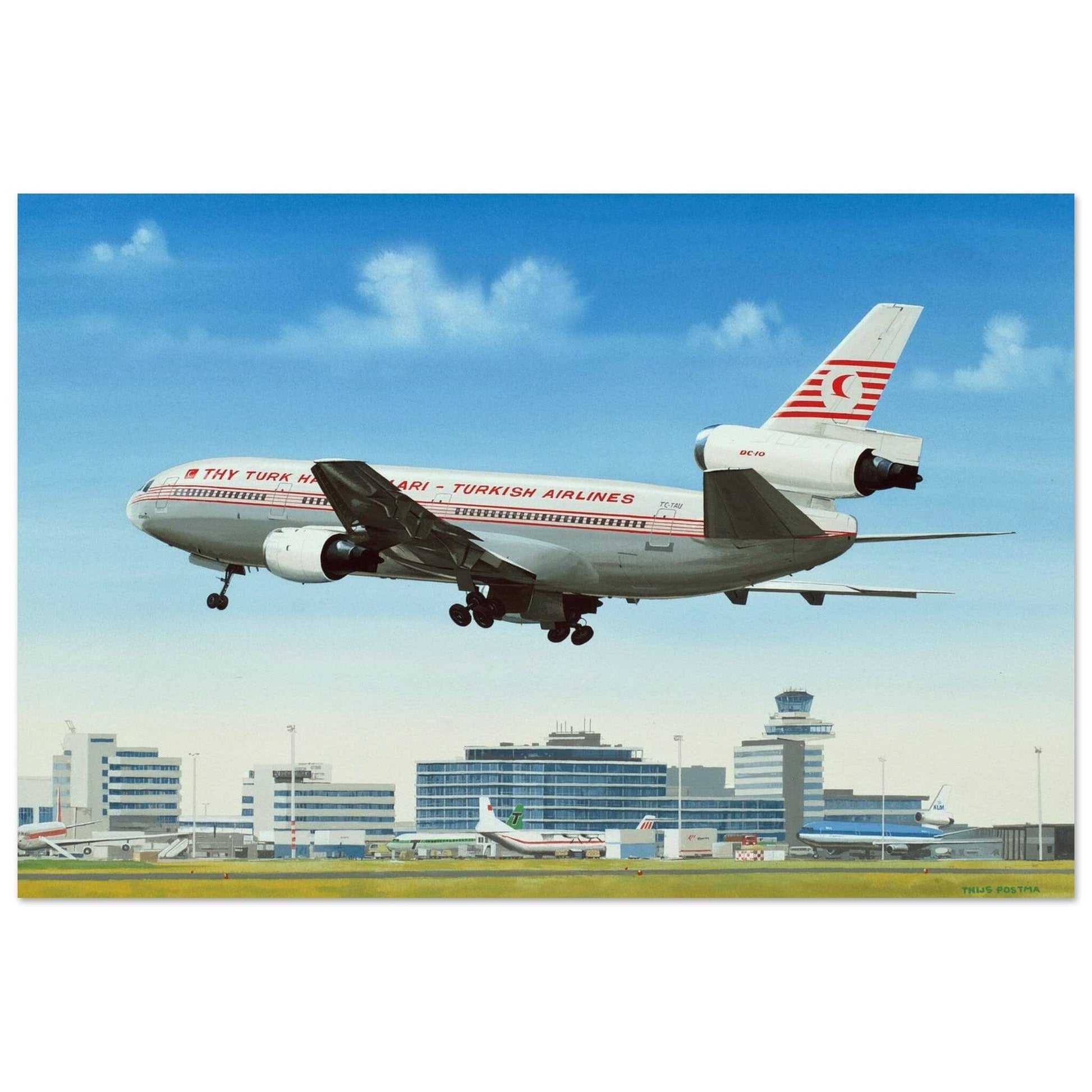 Thijs Postma - Poster - Douglas DC-10 Turkish Airlines Poster Only TP Aviation Art 60x90 cm / 24x36″ 