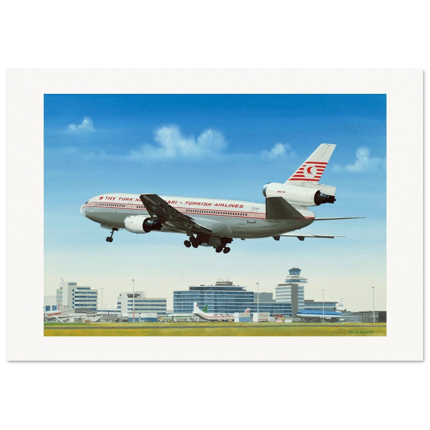 Thijs Postma - Poster - Douglas DC-10 Turkish Airlines Poster Only TP Aviation Art 70x100 cm / 28x40″ 