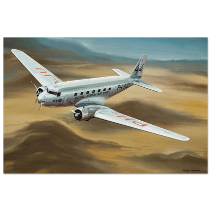 Thijs Postma - Poster - Douglas DC-2 PH-AJU Aviahobby Poster Only TP Aviation Art 40x60 cm / 16x24″ 