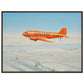 Thijs Postma - Poster - Douglas DC-3 KLM PH-ASP Flying Above The Snow - Metal Frame Poster - Metal Frame TP Aviation Art 45x60 cm / 18x24″ 