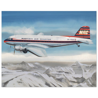 Thijs Postma - Poster - Douglas DC-3 Martinair Poster Only TP Aviation Art 40x50 cm / 16x20″ 