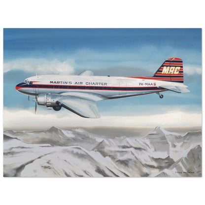 Thijs Postma - Poster - Douglas DC-3 Martinair Poster Only TP Aviation Art 60x80 cm / 24x32″ 