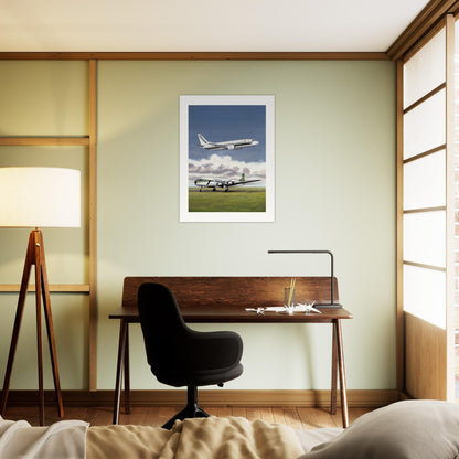 Thijs Postma - Poster - Douglas DC-6 With Boeing 737 Transavia Poster Only TP Aviation Art 