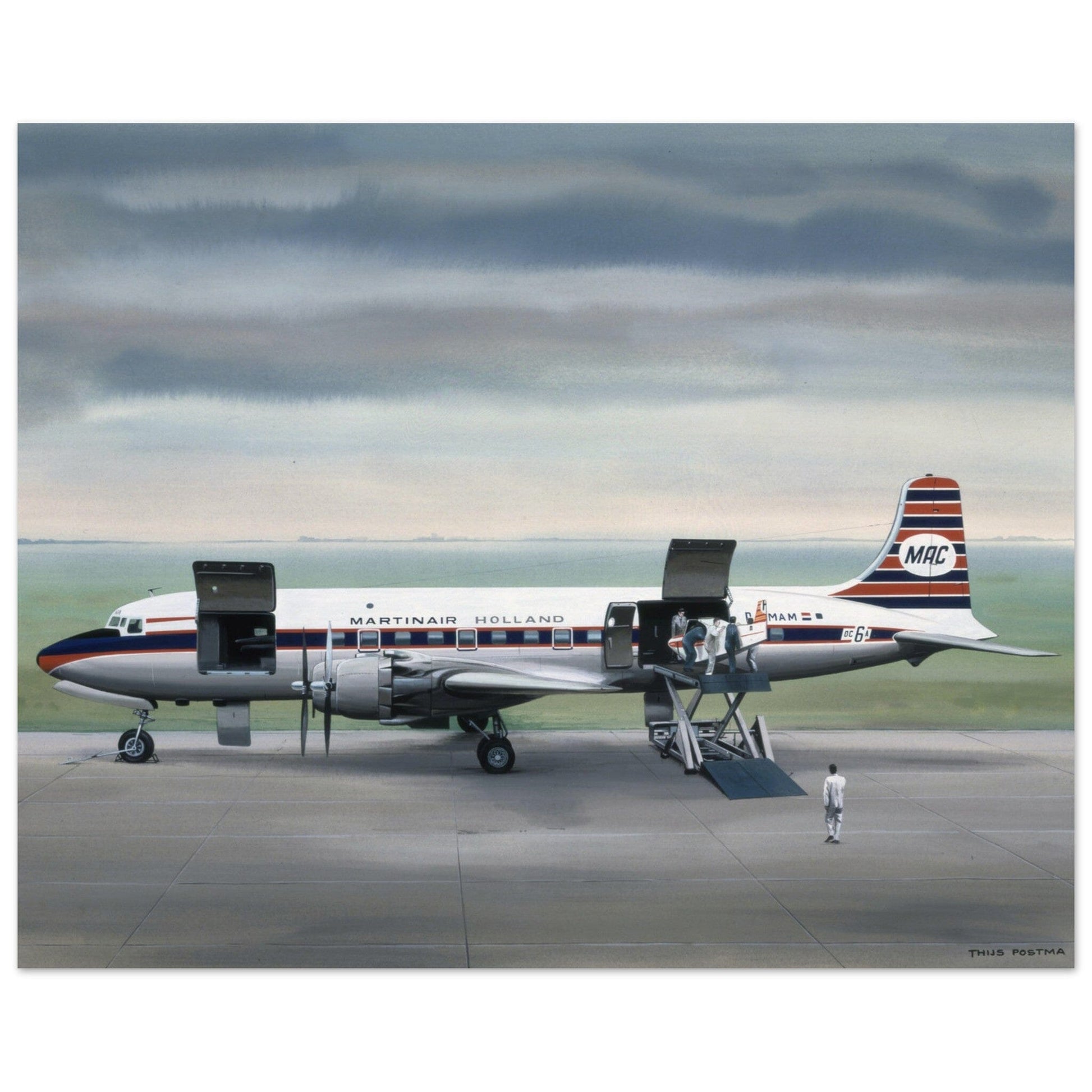 Thijs Postma - Poster - Douglas DC-6A Liftmaster Martinair Poster Only TP Aviation Art 40x50 cm / 16x20″ 