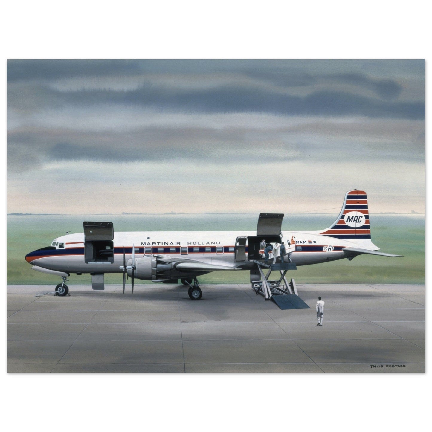 Thijs Postma - Poster - Douglas DC-6A Liftmaster Martinair Poster Only TP Aviation Art 45x60 cm / 18x24″ 