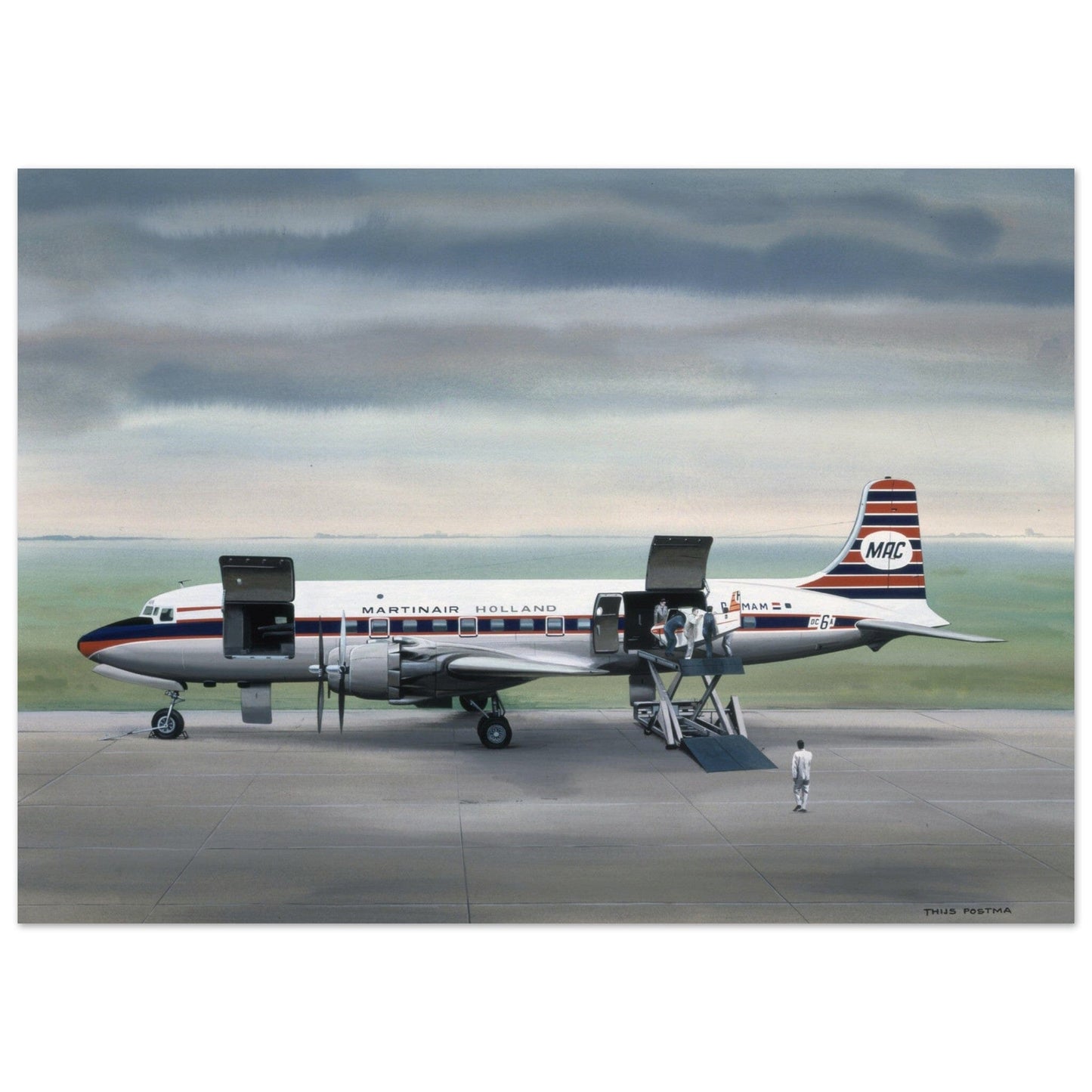 Thijs Postma - Poster - Douglas DC-6A Liftmaster Martinair Poster Only TP Aviation Art 50x70 cm / 20x28″ 