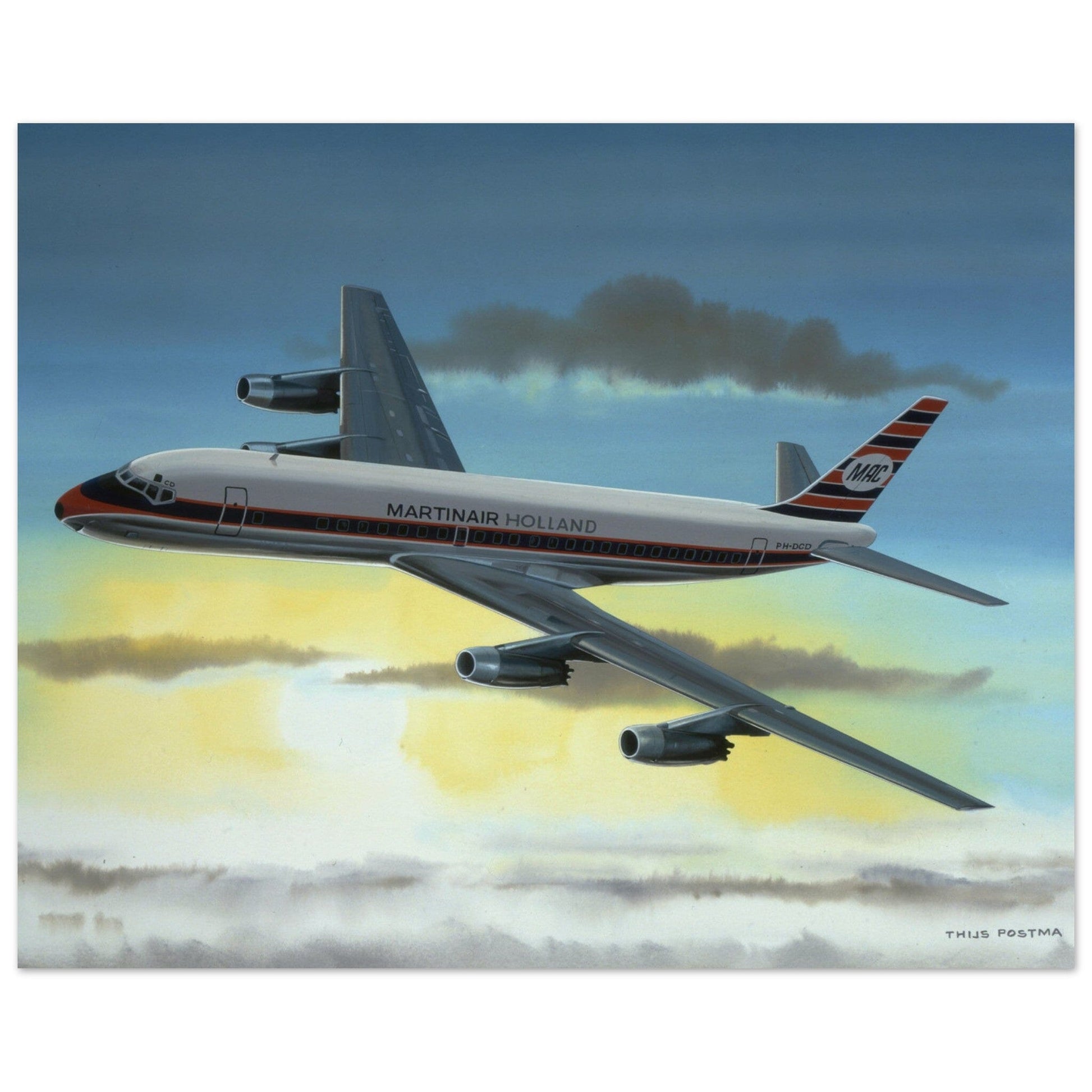 Thijs Postma - Poster - Douglas DC-8 Martinair Poster Only TP Aviation Art 40x50 cm / 16x20″ 