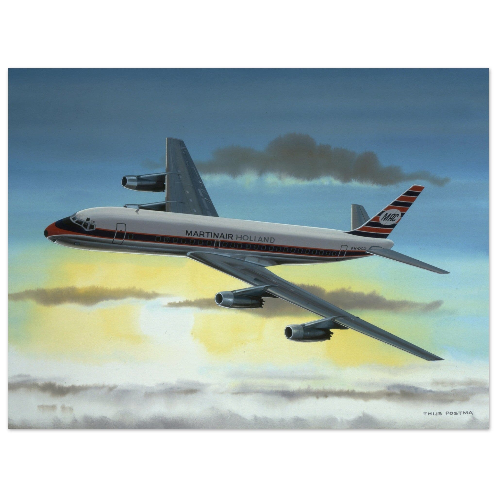Thijs Postma - Poster - Douglas DC-8 Martinair – TP Aviation Art