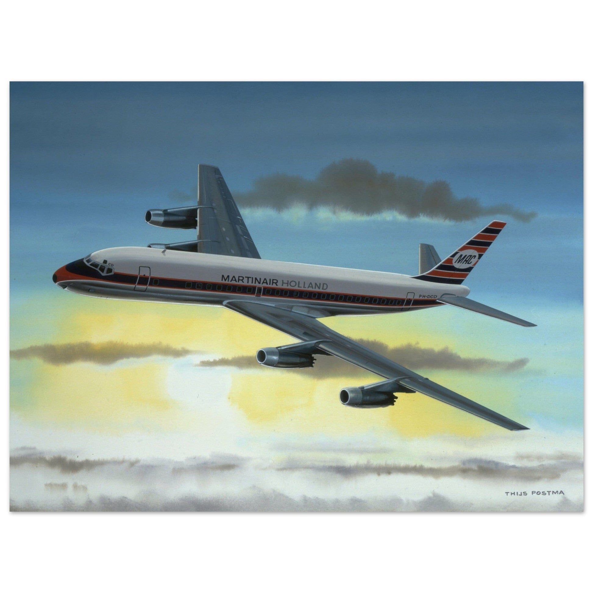 Thijs Postma - Poster - Douglas DC-8 Martinair Poster Only TP Aviation Art 45x60 cm / 18x24″ 