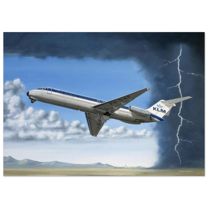 Thijs Postma - Poster - Douglas DC-9 KLM Lightning Poster Only TP Aviation Art 50x70 cm / 20x28″ 