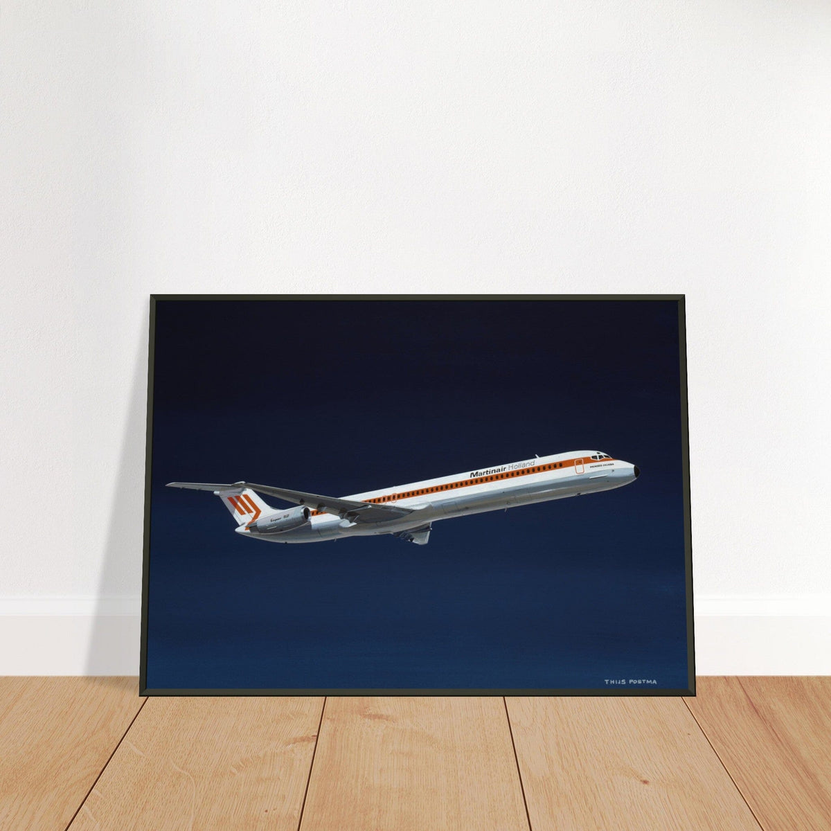 Thijs Postma - Poster - Douglas DC-9 MD-82 Martinair - Metal Frame Poster - Metal Frame TP Aviation Art 