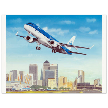 Thijs Postma - Poster - Embraer 190 CityHopper London City Airport Poster Only TP Aviation Art 45x60 cm / 18x24″ 