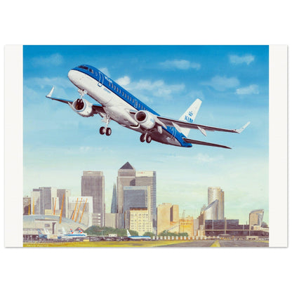 Thijs Postma - Poster - Embraer 190 CityHopper London City Airport Poster Only TP Aviation Art 50x70 cm / 20x28″ 