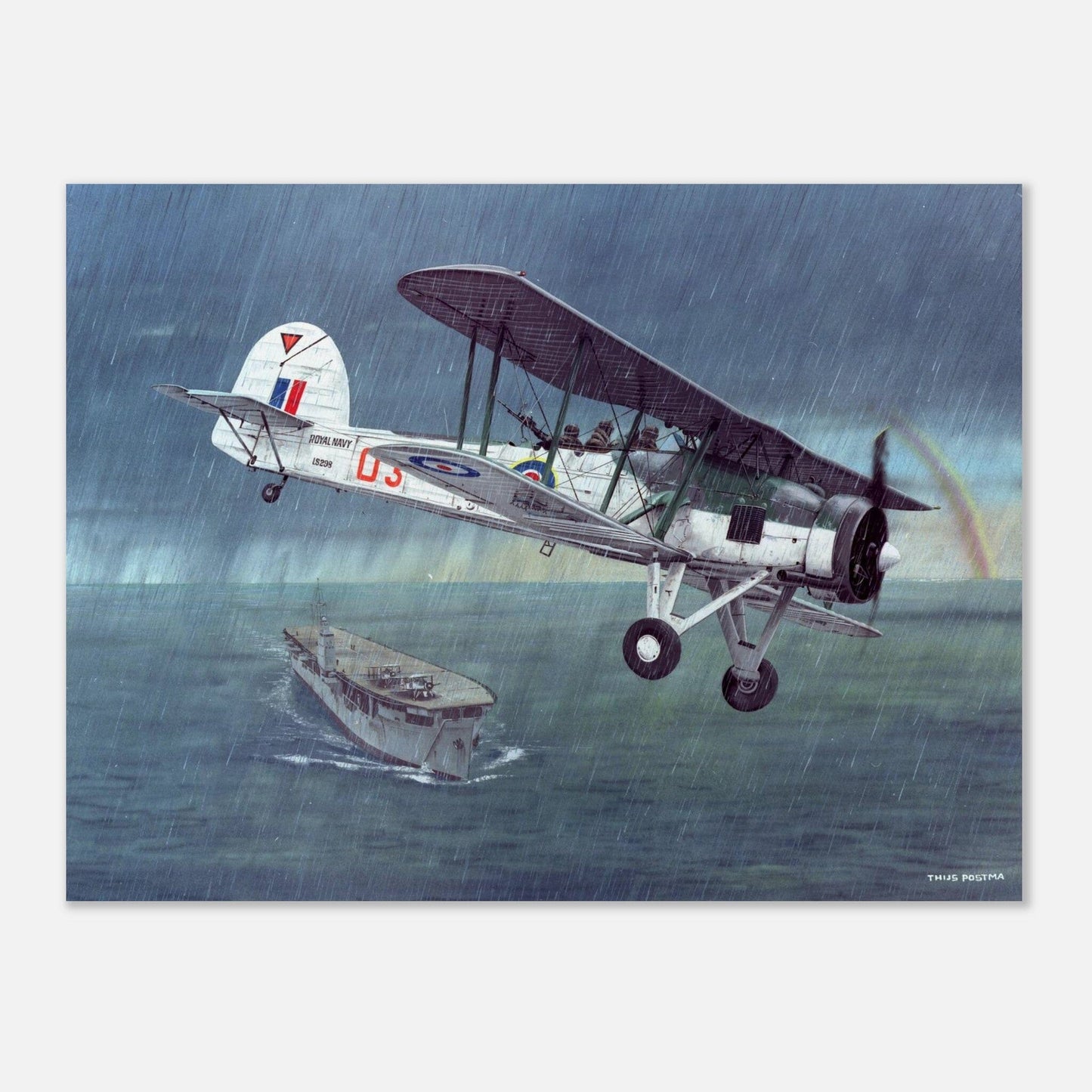 Thijs Postma - Poster - Fairey Swordfish 860 Sqn Poster Only TP Aviation Art 45x60 cm / 18x24″ 
