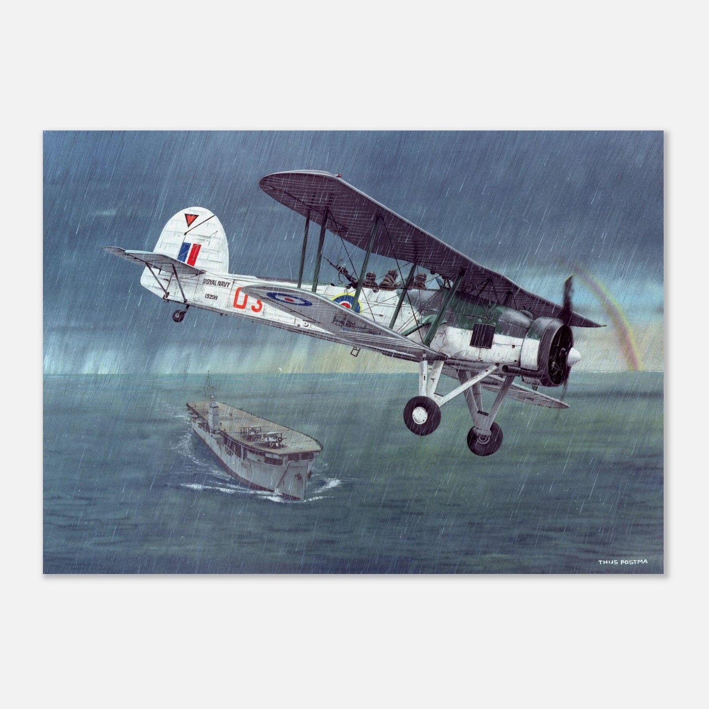 Thijs Postma - Poster - Fairey Swordfish 860 Sqn Poster Only TP Aviation Art 50x70 cm / 20x28″ 