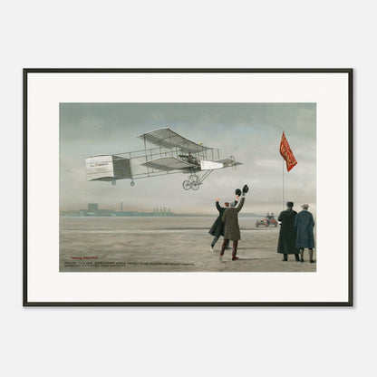 Thijs Postma - Poster - Farman No.1 First Flight Of One Kilometer Over Europe - Metal Frame Poster - Metal Frame TP Aviation Art 50x70 cm / 20x28″ 