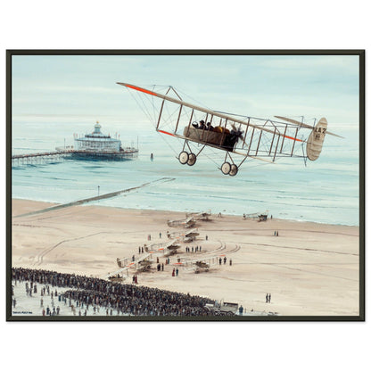 Thijs Postma - Poster - Farmans HF.22 Scheveningen - Metal Frame Poster - Metal Frame TP Aviation Art 45x60 cm / 18x24″ 