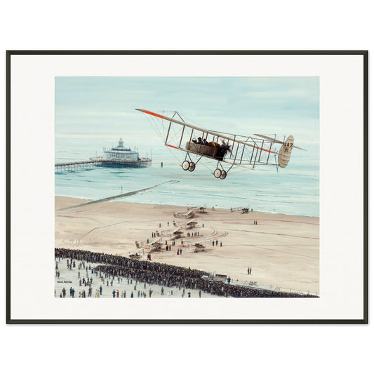 Thijs Postma - Poster - Farmans HF.22 Scheveningen - Metal Frame Poster - Metal Frame TP Aviation Art 60x80 cm / 24x32″ 