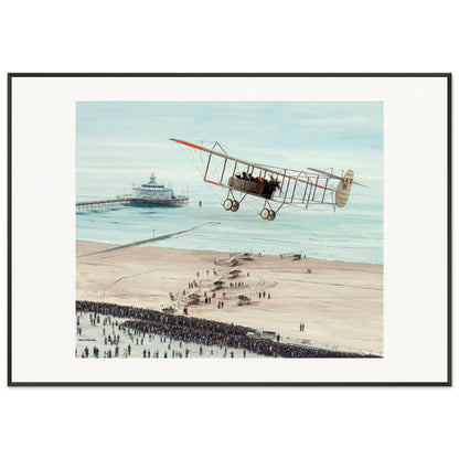 Thijs Postma - Poster - Farmans HF.22 Scheveningen - Metal Frame Poster - Metal Frame TP Aviation Art 70x100 cm / 28x40″ 