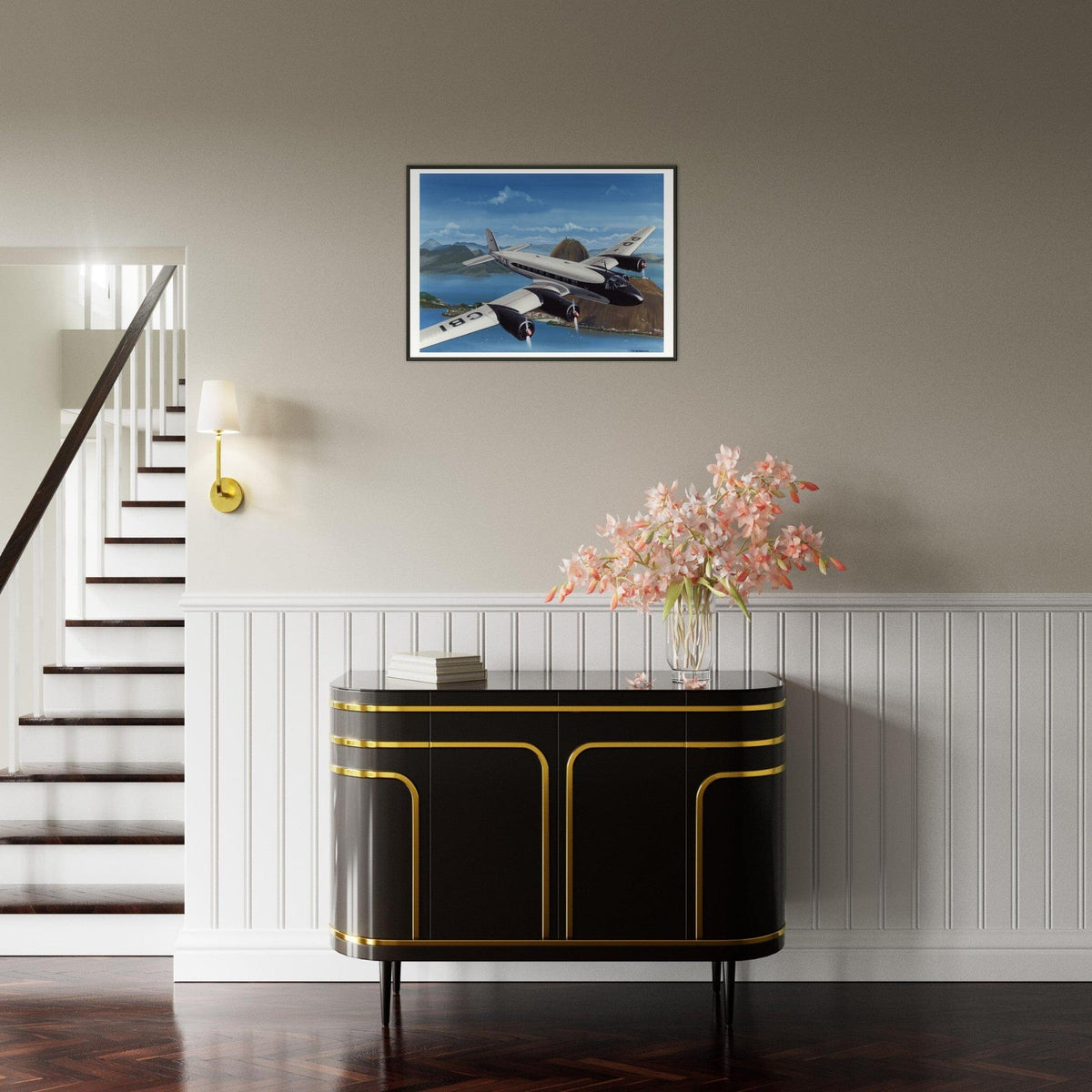 Thijs Postma - Poster - Focke-Wulf Fw 200 Condor 'Abaitara' Rio de Janeiro - Metal Frame Poster - Metal Frame TP Aviation Art 