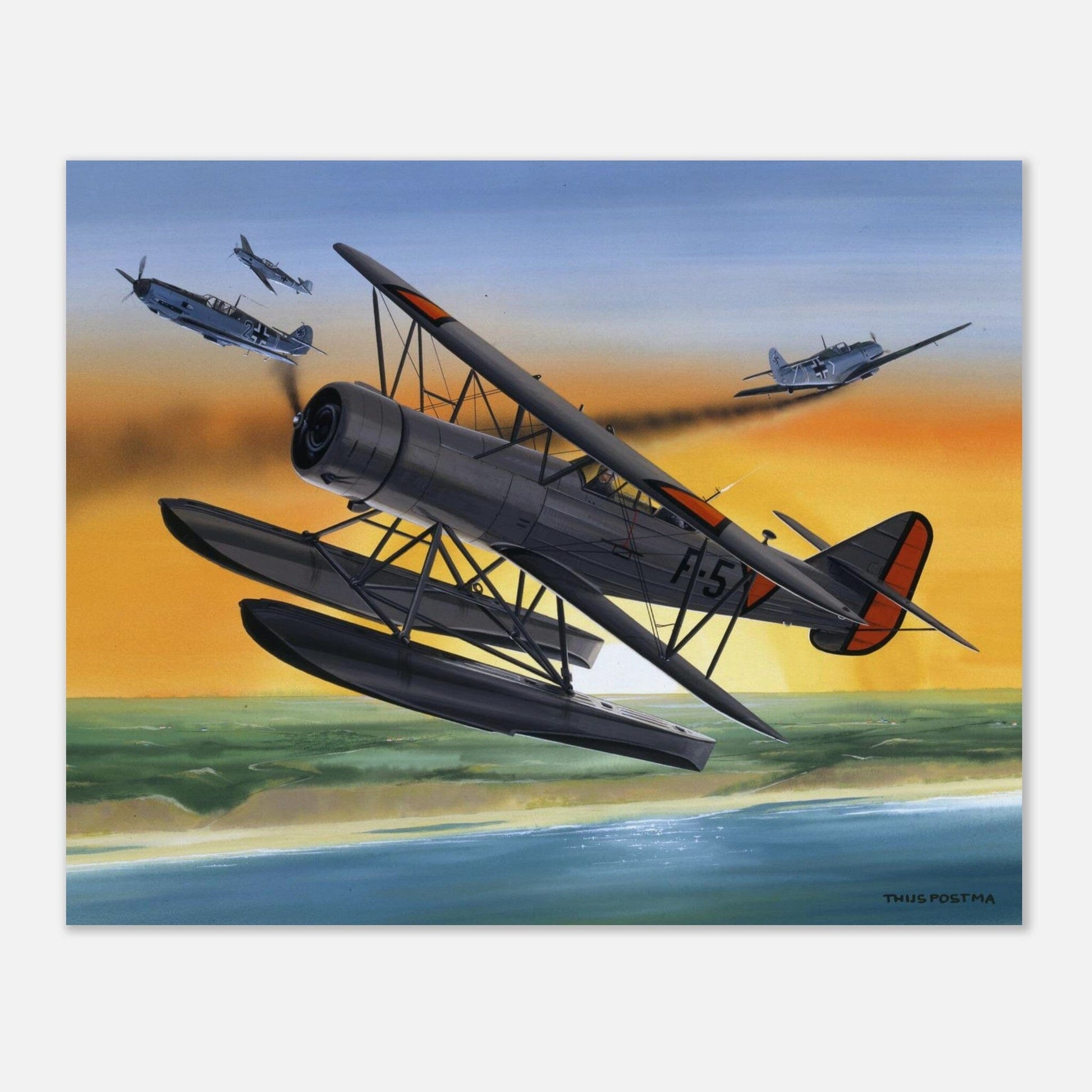 Thijs Postma - Poster - Fokker C.14w In Action Poster Only TP Aviation Art 40x50 cm / 16x20″ 