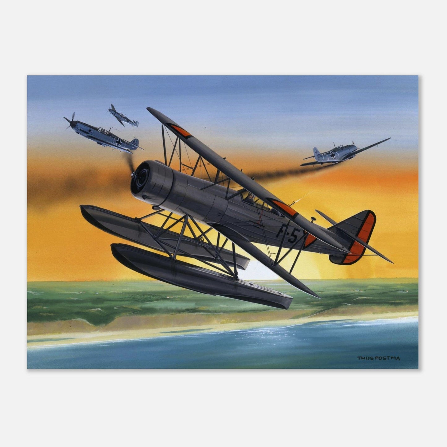 Thijs Postma - Poster - Fokker C.14w In Action Poster Only TP Aviation Art 45x60 cm / 18x24″ 