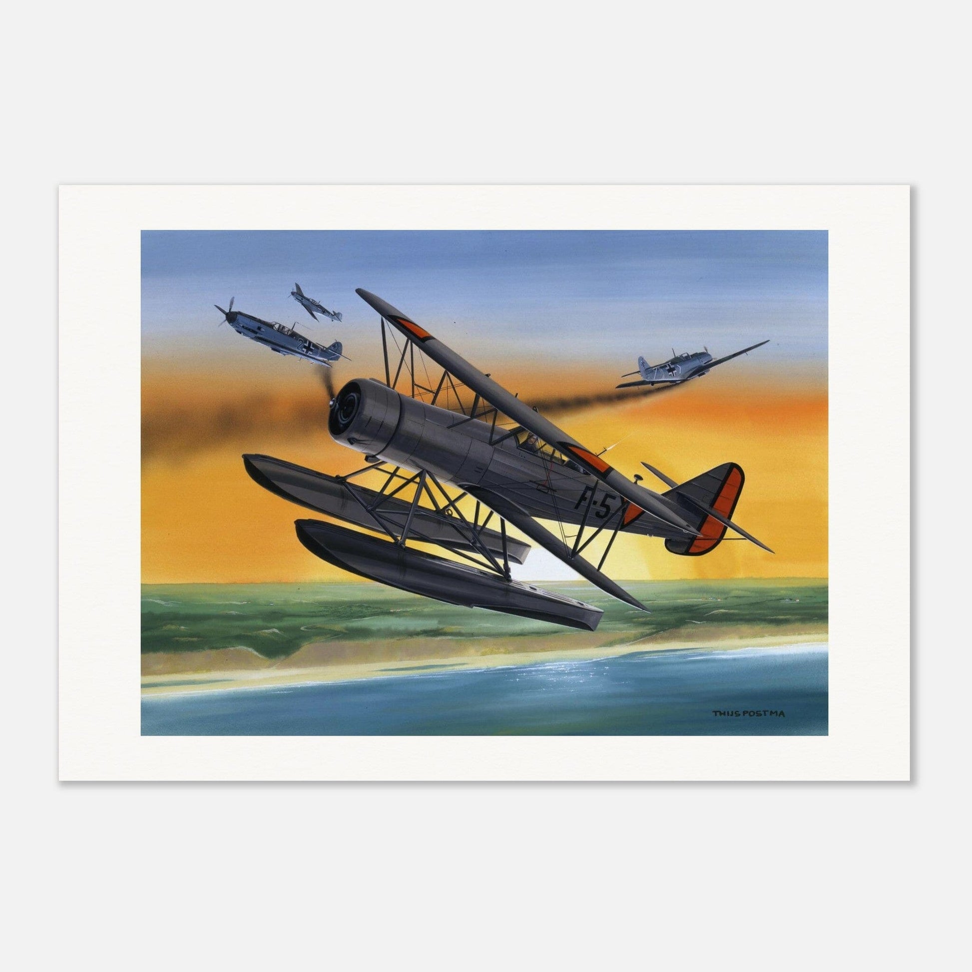 Thijs Postma - Poster - Fokker C.14w In Action Poster Only TP Aviation Art 70x100 cm / 28x40″ 