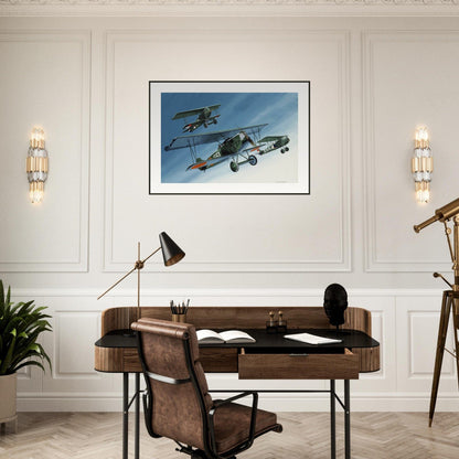 Thijs Postma - Poster - Fokker D.7 LVA MLD KNIL - Metal Frame Poster - Metal Frame TP Aviation Art 