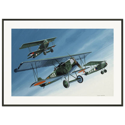 Thijs Postma - Poster - Fokker D.7 LVA MLD KNIL - Metal Frame Poster - Metal Frame TP Aviation Art 50x70 cm / 20x28″ 