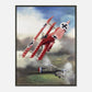Thijs Postma - Poster - Fokker Dr.I Shooting Down A De Havilland DH.2 In 1916 - Metal Frame Poster - Metal Frame TP Aviation Art 45x60 cm / 18x24″ 