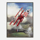 Thijs Postma - Poster - Fokker Dr.I Shooting Down A De Havilland DH.2 In 1916 - Metal Frame Poster - Metal Frame TP Aviation Art 60x80 cm / 24x32″ 