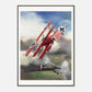 Thijs Postma - Poster - Fokker Dr.I Shooting Down A De Havilland DH.2 In 1916 - Metal Frame Poster - Metal Frame TP Aviation Art 70x100 cm / 28x40″ 