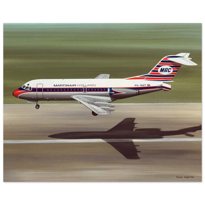 Thijs Postma - Poster - Fokker F.28 Fellowship Martinair Poster Only TP Aviation Art 40x50 cm / 16x20″ 