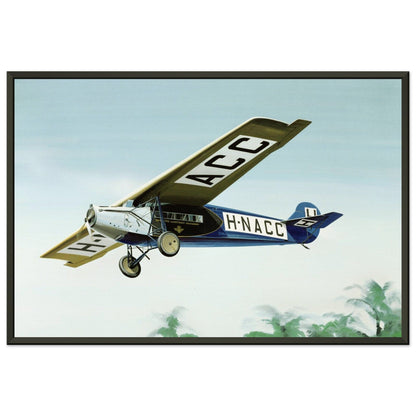 Thijs Postma - Poster - Fokker F.7 H-NACC Arriving In Dutch Indies - Metal Frame Poster - Metal Frame TP Aviation Art 40x60 cm / 16x24″ 
