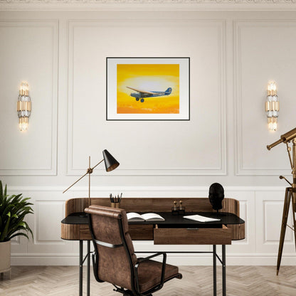 Thijs Postma - Poster - Fokker F.7 H-NACC With Sun - Metal Frame Poster - Metal Frame TP Aviation Art 