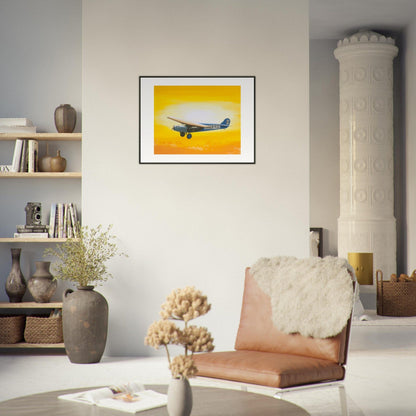 Thijs Postma - Poster - Fokker F.7 H-NACC With Sun - Metal Frame Poster - Metal Frame TP Aviation Art 